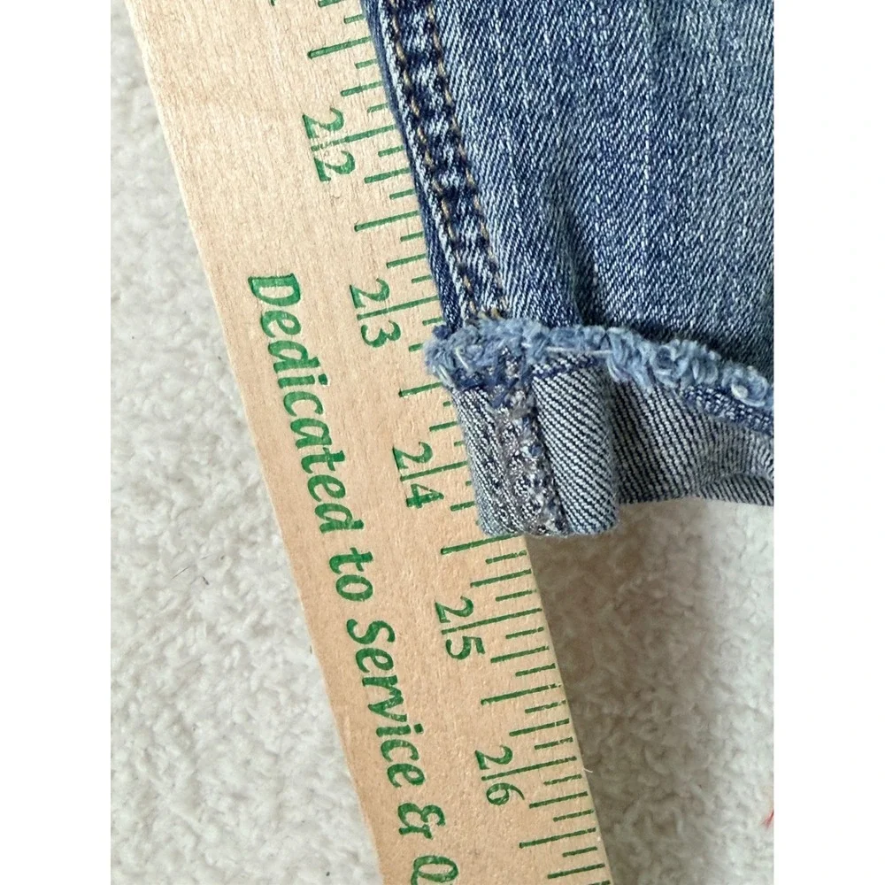 Silver‎ Jeans Co Elyse Skinny Crop Medium Wash Button Fly Raw Hem W27 L25
